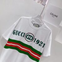 Gucci GG Women Cotton T-Shirt White Cotton Jersey Crewneck Oversize Fit (13)