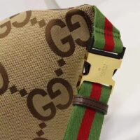 Gucci Unisex Jumbo GG Belt Bag Camel Ebony Canvas Green Red Web (2)