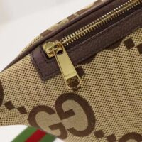 Gucci Unisex Jumbo GG Belt Bag Camel Ebony Canvas Green Red Web (2)