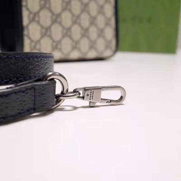 Gucci Unisex Mini Tote Bag Interlocking G Beige Blue GG Supreme Canvas (5)