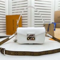 Louis Vuitton LV Women Swing White Calfskin Leather Monogram Canvas S Lock (9)