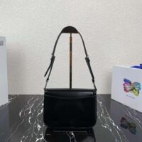 Prada Women Brushed Leather Shoulder Bag-Black (1)