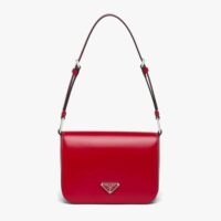 Prada Women Brushed Leather Shoulder Bag-Red (1)