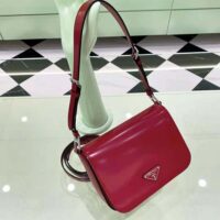 Prada Women Brushed Leather Shoulder Bag-Red (1)