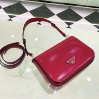 Prada Women Brushed Leather Shoulder Bag-Red (1)