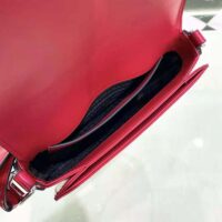 Prada Women Brushed Leather Shoulder Bag-Red (1)