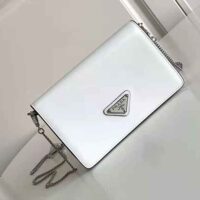 Prada Women Brushed Leather Shoulder Bag-White (1)