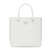 Prada Women Brushed Leather Tote Bag-White