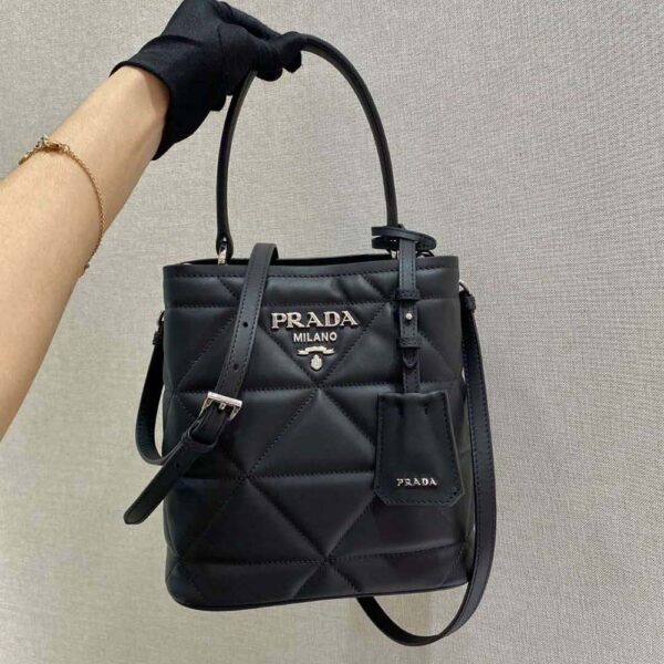 Prada Women Bucket Design Spectrum Leather Bag-black (2)