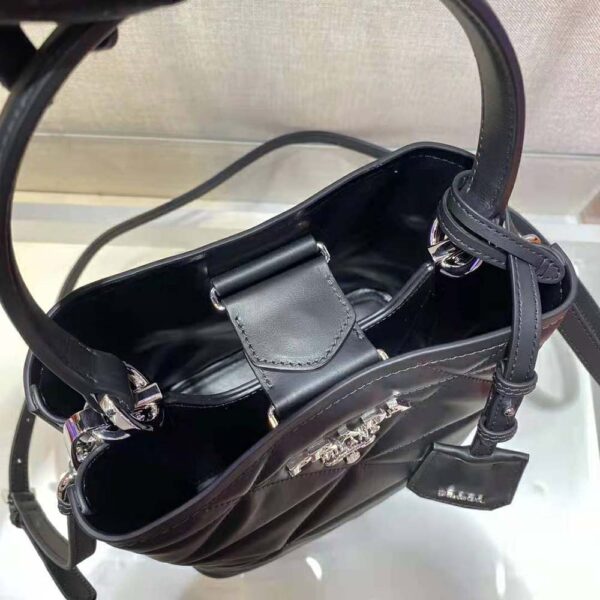 Prada Women Bucket Design Spectrum Leather Bag-black (9)