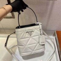 Prada Women Bucket Design Spectrum Leather Bag-white (1)