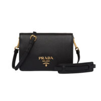 Prada Women Calf Leather Shoulder Bag-black (1)