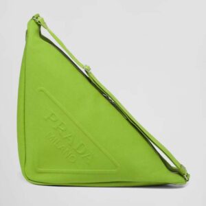 Prada Women Canvas Prada Triangle Bag-Green