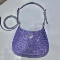 Prada Women Cleo Satin Bag with Appliques-Purple (1)