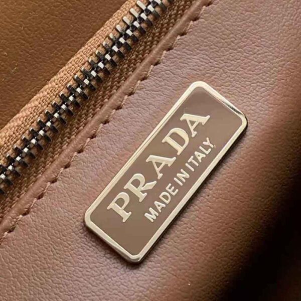 Prada Women Embleme Brushed-Leather Bag-Brown (9)