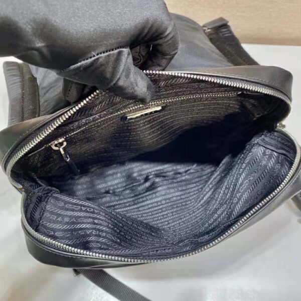 Prada Women Leather Backpack with Hood-Black (9)