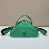 Prada Women Leather Prada Triangle Bag-Green (1)