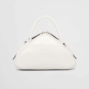 Prada Women Leather Prada Triangle Bag-White