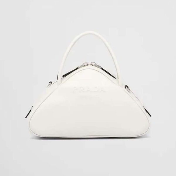 Prada Women Leather Prada Triangle Bag-White (1)