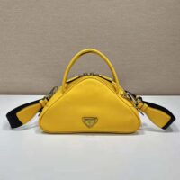 Prada Women Leather Prada Triangle Bag-Yellow (1)