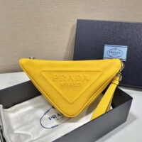 Prada Women Leather Triangle Leather Pouch-Yellow (1)