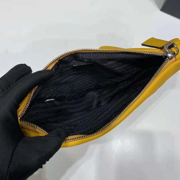 Prada Women Leather Triangle Leather Pouch-Yellow (9)