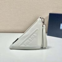 Prada Women Leather Triangle Leather Pouch-white (1)