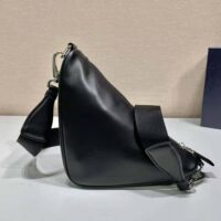 Prada Women Leather Triangle Shoulder Bag-Black (1)