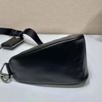 Prada Women Leather Triangle Shoulder Bag-Black (1)