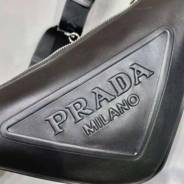 Prada Women Leather Triangle Shoulder Bag-Black (7)
