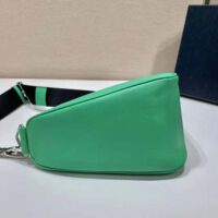 Prada Women Leather Triangle Shoulder Bag-Green (1)