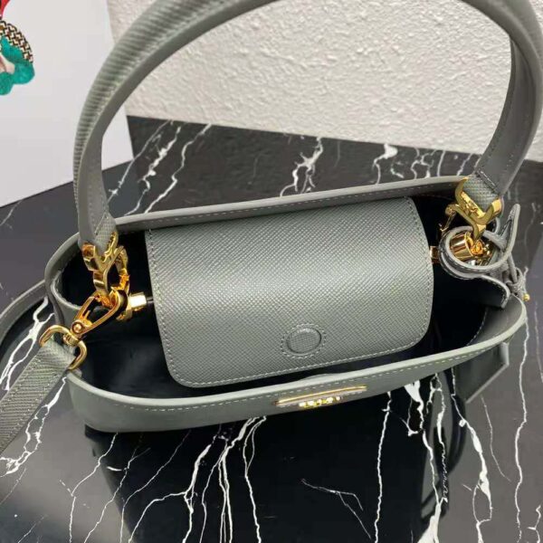 Prada Women Medium Saffiano Leather Prada Matinée Bag-silver (5)