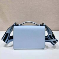 Prada Women Monochrome Saffiano and Leather Bag-Blue (1)