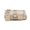 Prada Women Pocket Nylon and Brushed Leather Bag