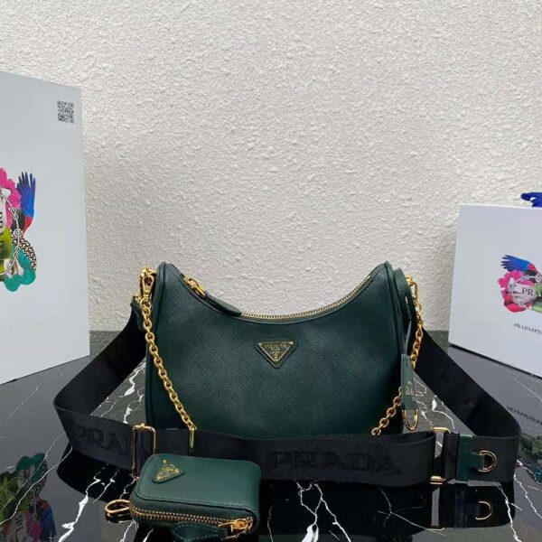 Prada Women Prada Re-Edition 2005 Saffiano Leather Bag-dark green (2)