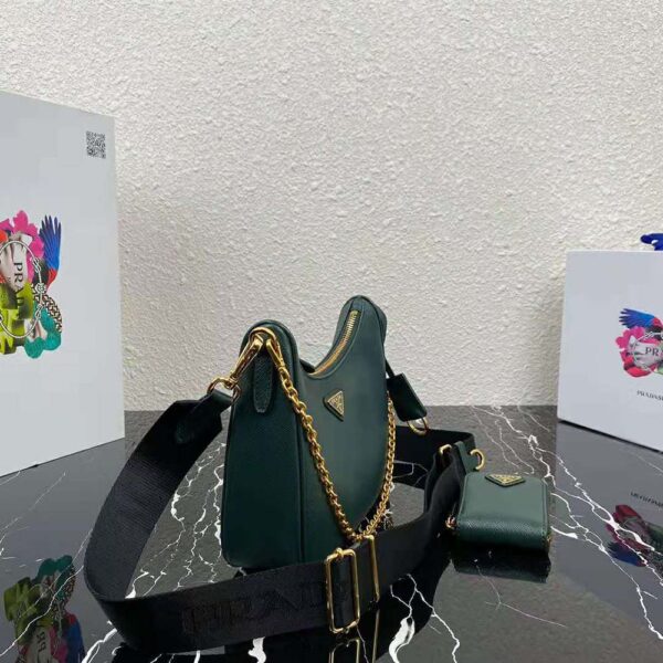 Prada Women Prada Re-Edition 2005 Saffiano Leather Bag-dark green (3)