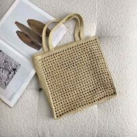 Prada Women Raffia Tote Bag-beige (1)