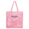 Prada Women Raffia Tote Bag-Pink