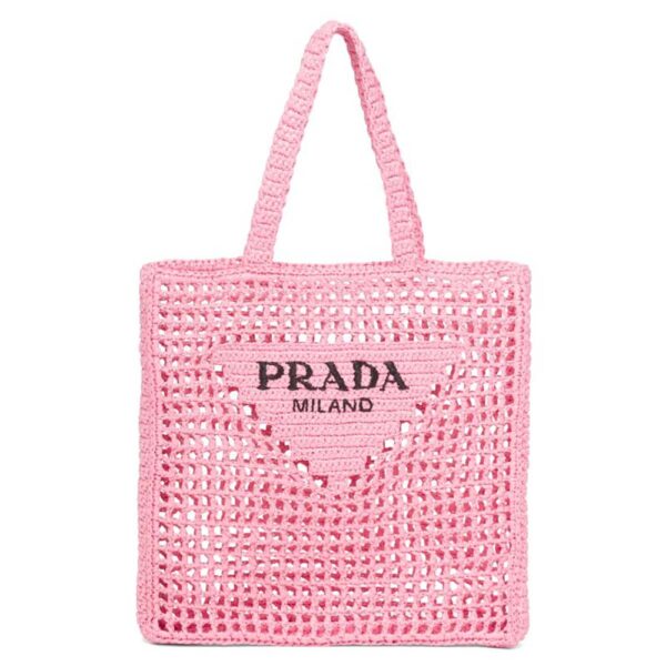 Prada Women Raffia Tote Bag-pink (1)