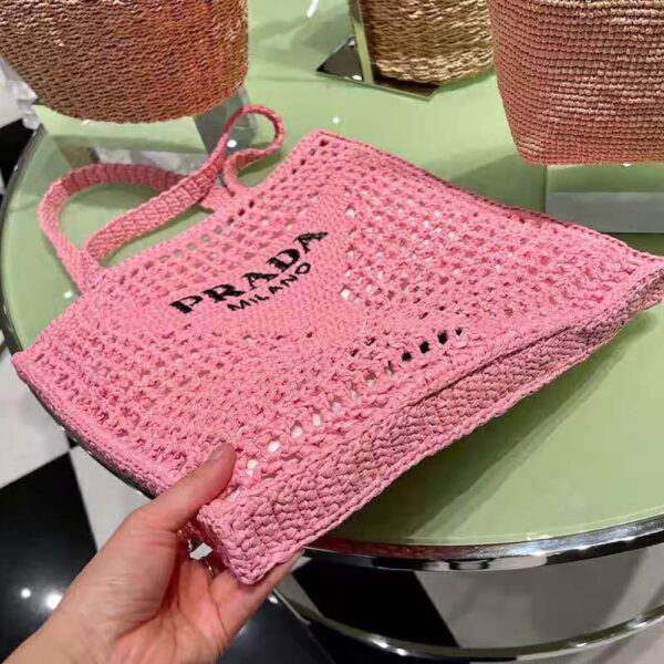 Prada Women Raffia Tote Bag-pink (4)