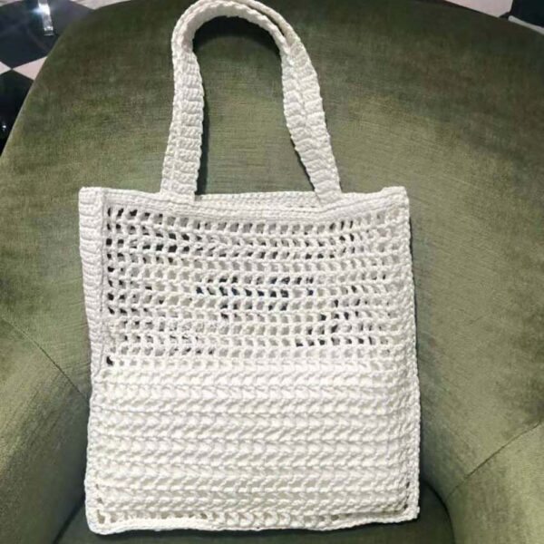 Prada Women Raffia Tote Bag-white (3)