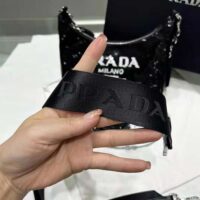 Prada Women Re-Edition 2000 Sequined Re-Nylon Mini-Bag-Black (1)