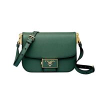 Prada Women Saffiano Leather Prada Emblème Bag-green (1)