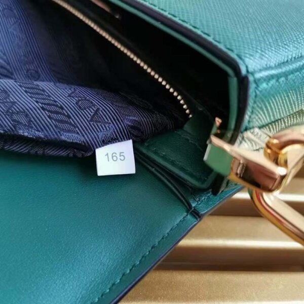 Prada Women Saffiano Leather Prada Emblème Bag-green (10)