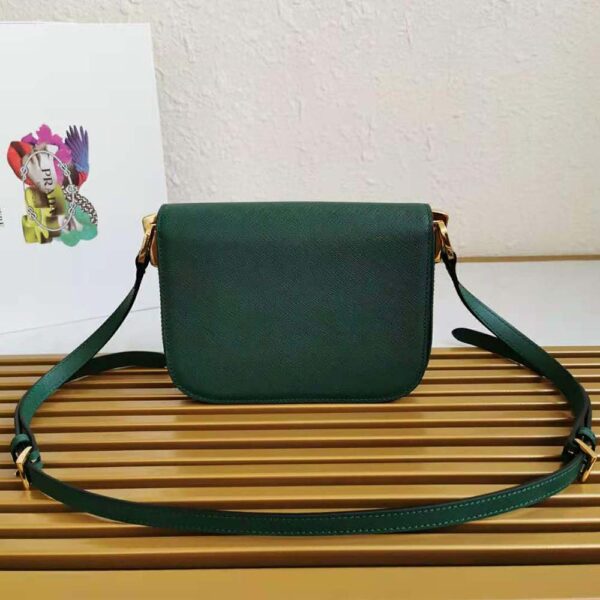 Prada Women Saffiano Leather Prada Emblème Bag-green (5)