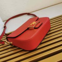 Prada Women Saffiano Leather Prada Emblème Bag-red (1)