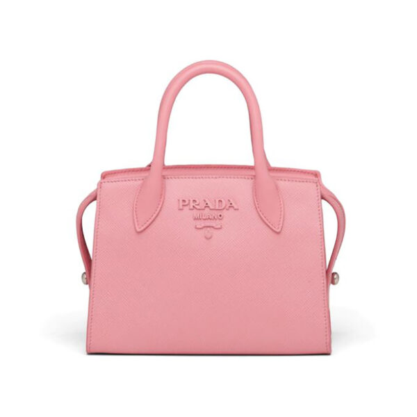 Prada Women Saffiano Leather Prada Monochrome Bag-pink (1)