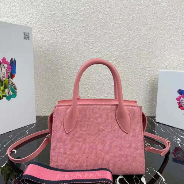 Prada Women Saffiano Leather Prada Monochrome Bag-pink (3)