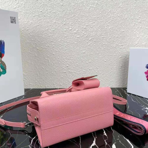 Prada Women Saffiano Leather Prada Monochrome Bag-pink (5)