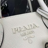 Prada Women Saffiano Leather Prada Monochrome Bag-white (1)